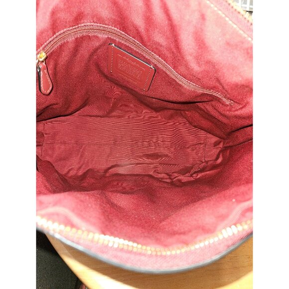 Coach Marlon Pebble Leather Metallic Wine Hobo Shoulder Crossbody Bag - Picture 15 of 16